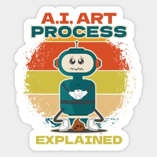 Funny art process artificial explained intelligence sarcastic robot Gift for geek Sticker